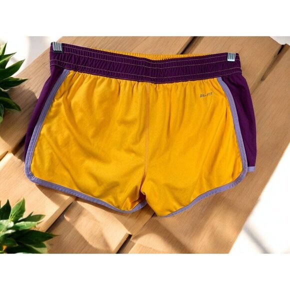 Nike Womens 3.5 Inch Fly Knit Training Shorts Orange Purple 613595 807 size S - Picture 4 of 13